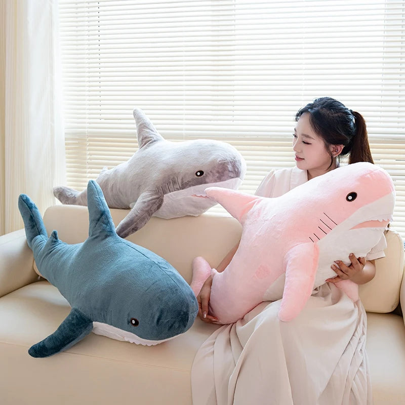 Big Soft Simulation Cute Shark Plush 60cm - 140cm