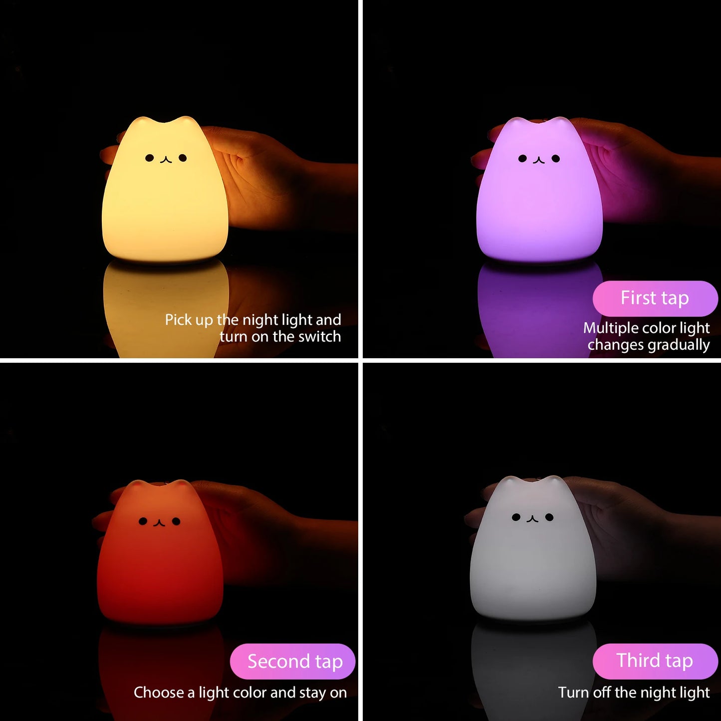 GlowPaws™ Night Light – The Adorable Colour-Changing Cat Lamp for Cosy Nights