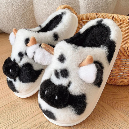 PurrMoo™ Plush Slippers – Adorable Cow & Cat Slippers Made for Cosy Days
