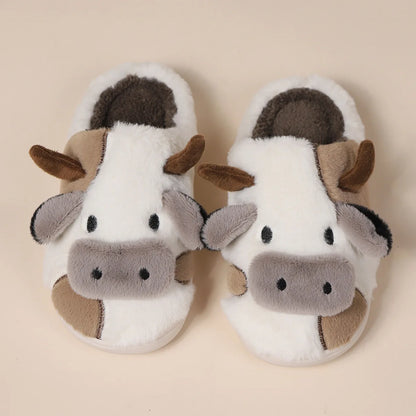 PurrMoo™ Plush Slippers – Adorable Cow & Cat Slippers Made for Cosy Days