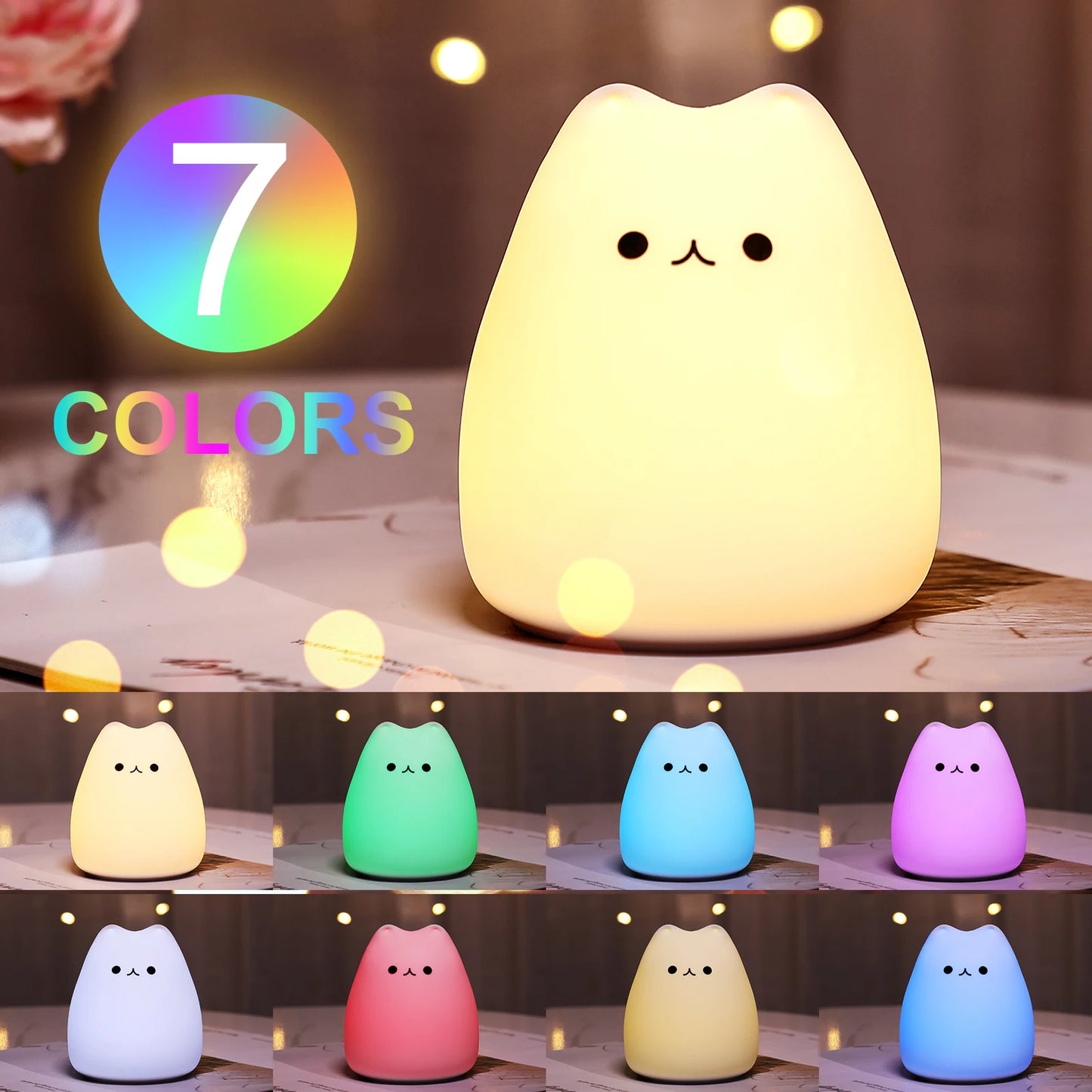 GlowPaws™ Night Light – The Adorable Colour-Changing Cat Lamp for Cosy Nights