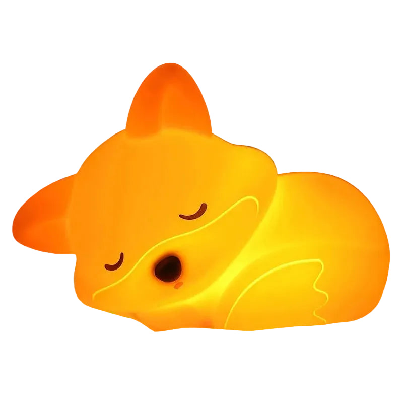 Fox Night Light, Squishy Silicone Lamp Novelty Gifts, Rechargeable Dimmable Timer Bedside Touch Nightlight for Breastfeeding